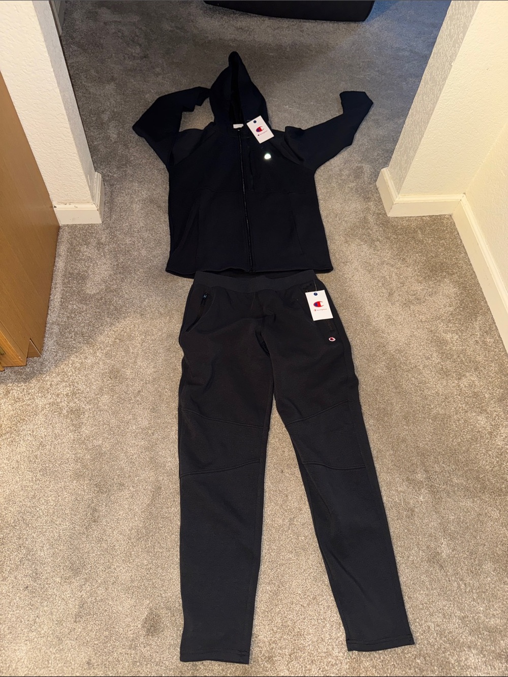Champion Black Kids Zip Hoodie & Jogger Set